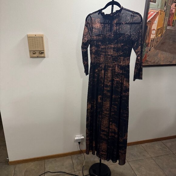 Ted Baker UK Size 3 (US 8) black/copper/gold holiday/fancy dress - Picture 3 of 4